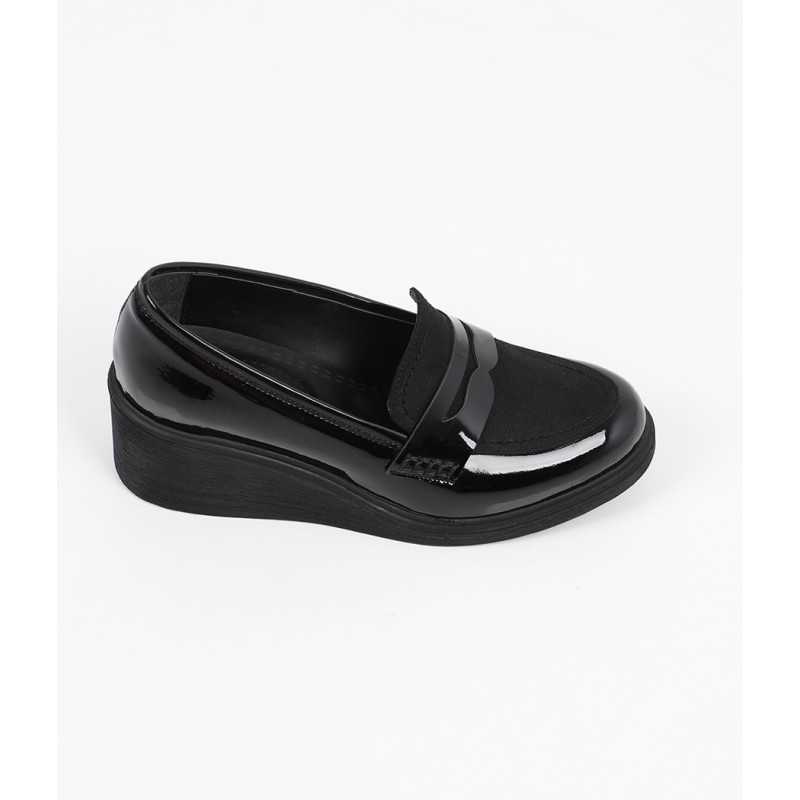 Mocassin confort à talon compensé élastiqué réf : 103